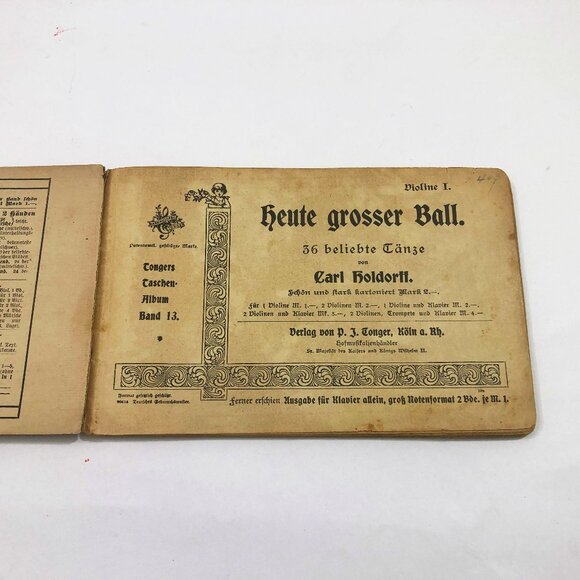 Music Booklet Heute grosser Ball "Big Ball Today" Carl Holdorff 36 Dances 1910 - Picture 4 of 13